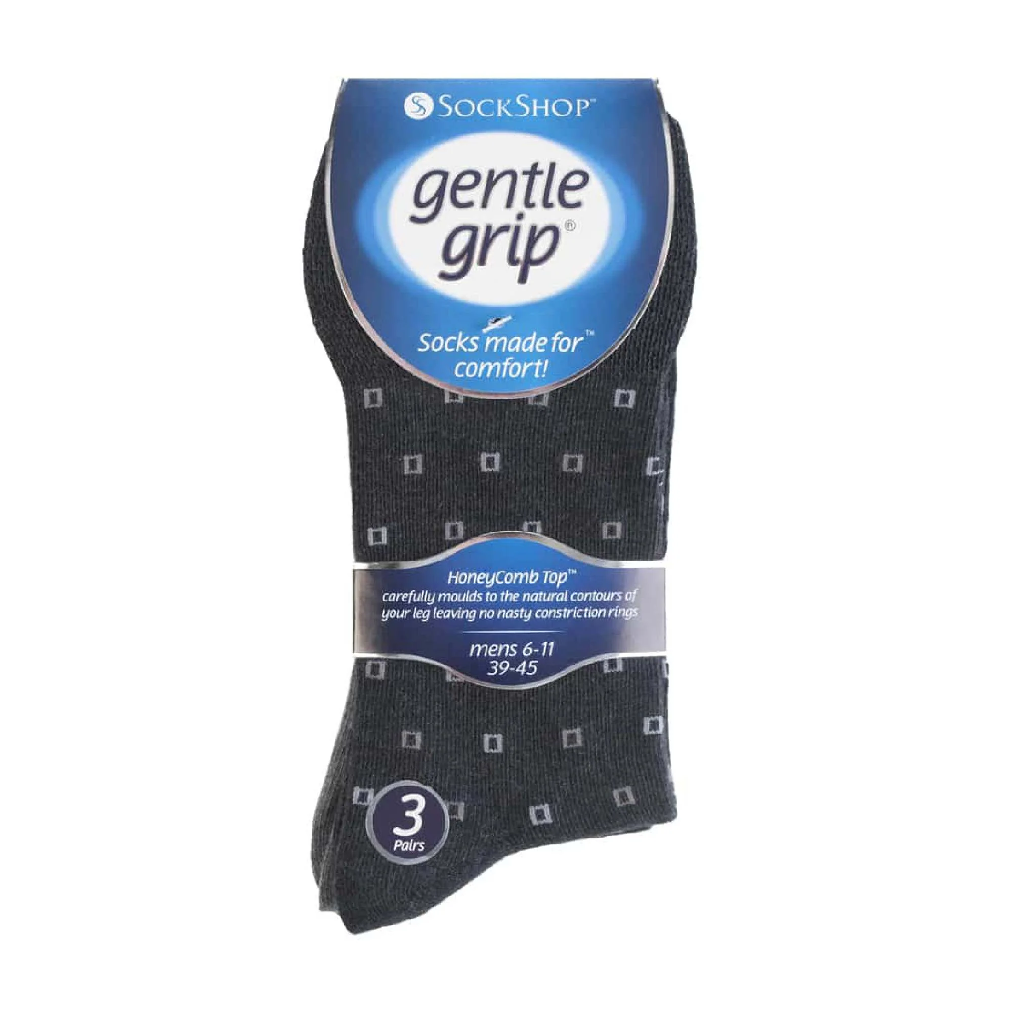 6 Pack Mens Non Elastic Square Patterned Cotton Socks for Poor Circulation - Image 14