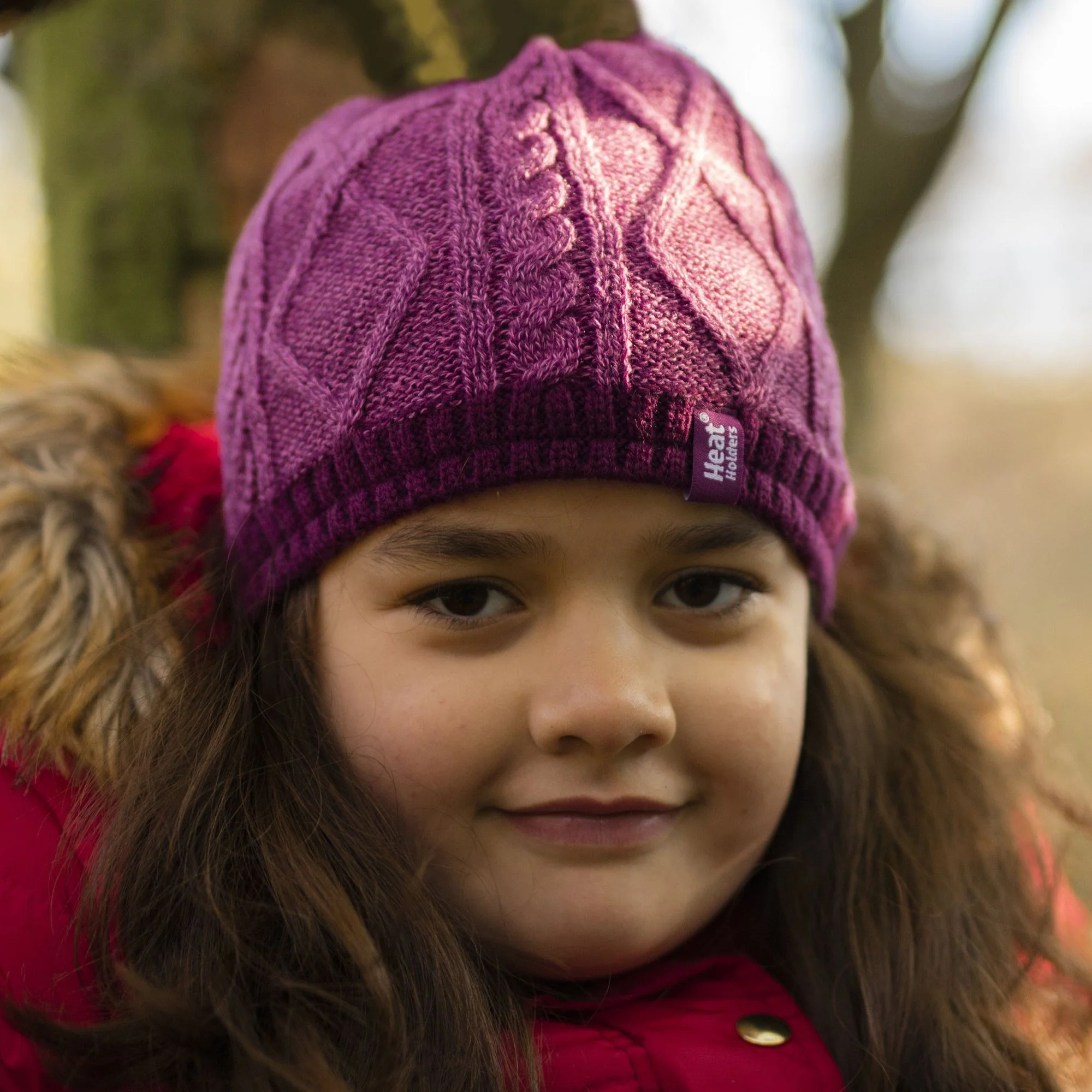 Kids Girls Cable Knitted Warm Fleece Lined Winter Hat & Gloves Set - Image 11