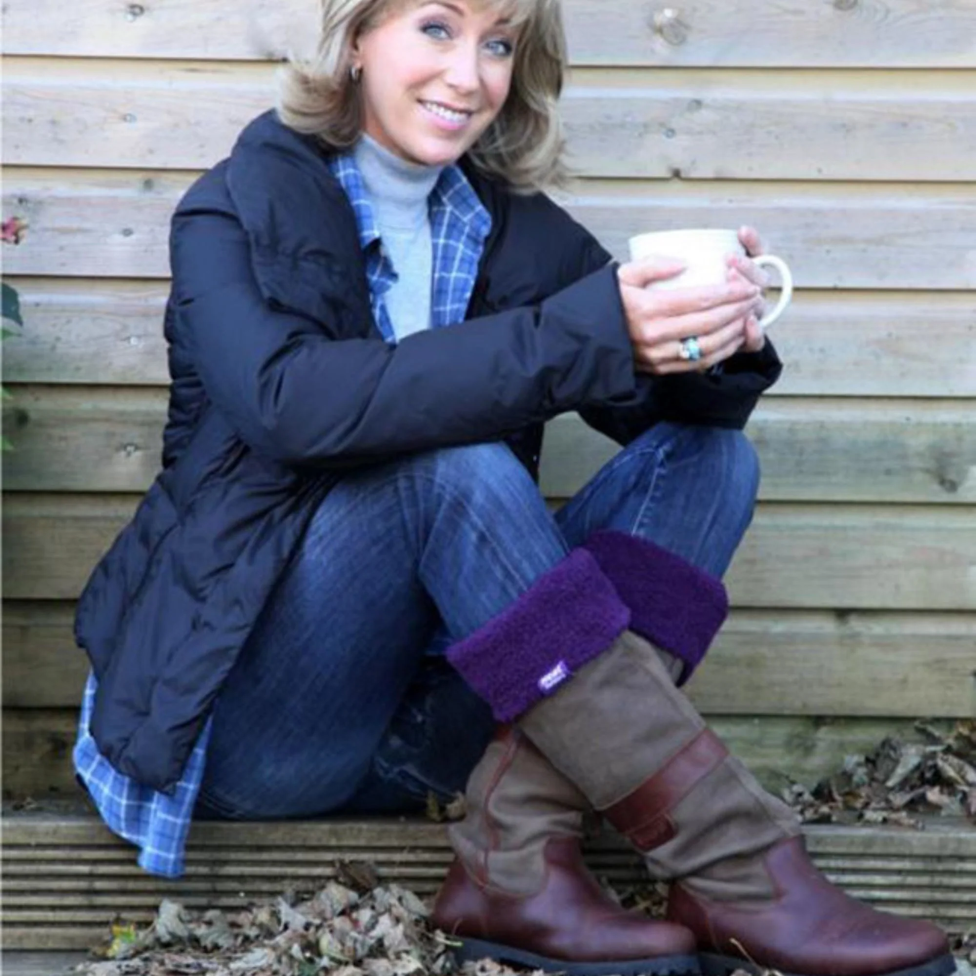 Ladies Thick Extra Long Knee High Thermal Wellington Boot Socks - Image 23