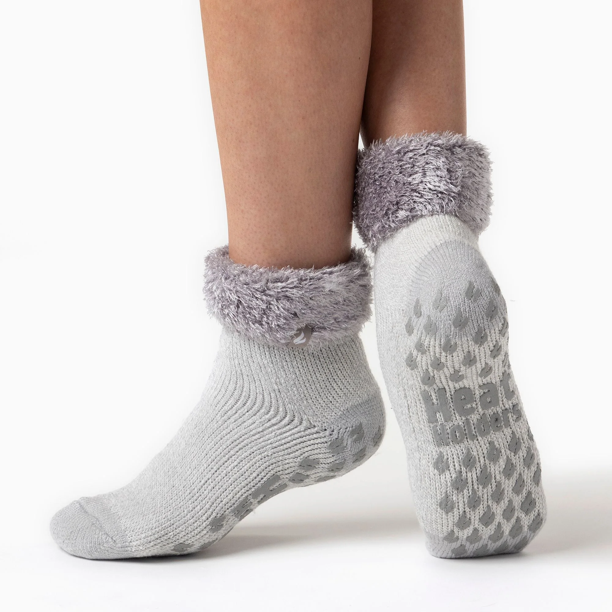 Ladies Non Slip Thermal Low Cut Ankle Slipper Bed Socks with Grips - Image 103