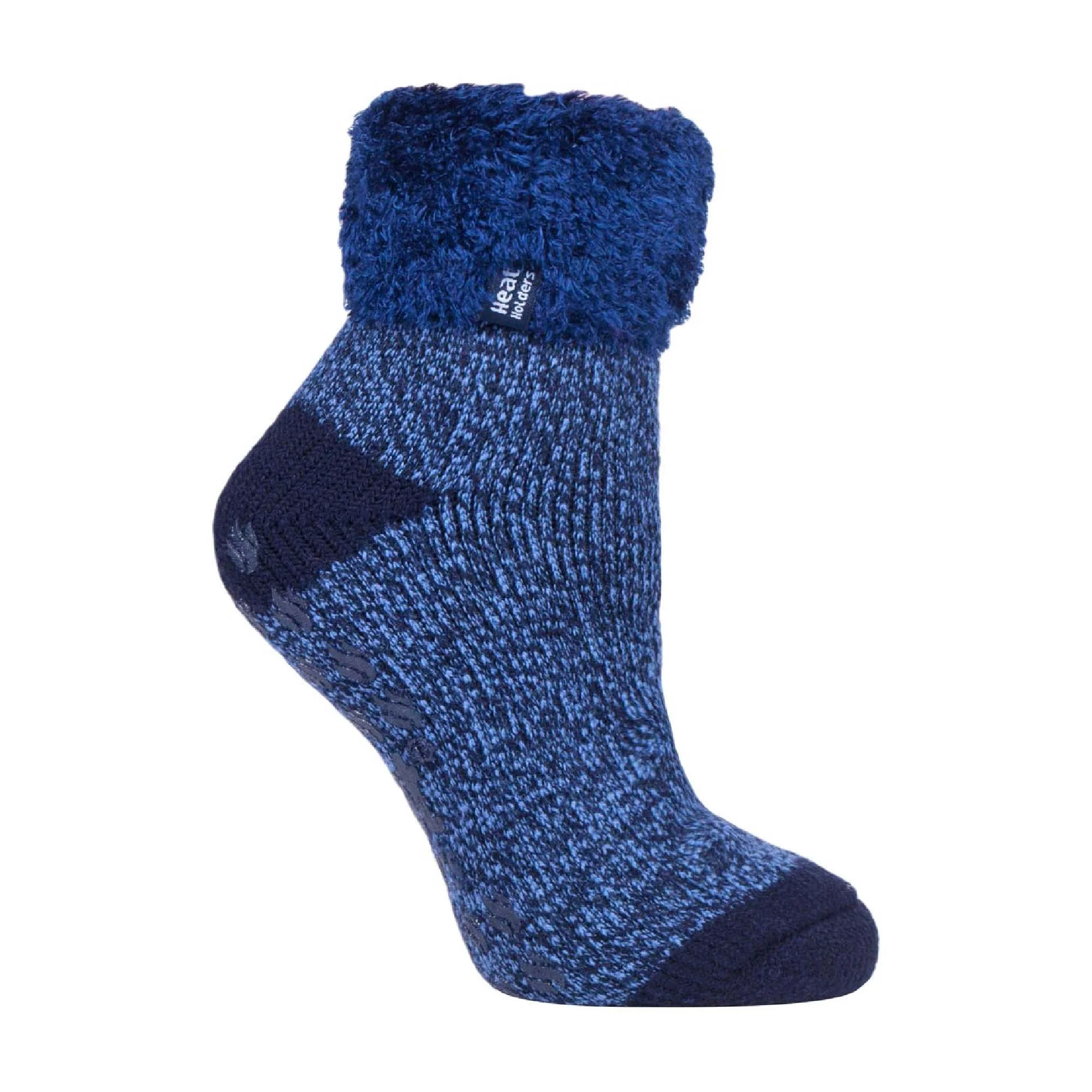 Ladies Non Slip Thermal Low Cut Ankle Slipper Bed Socks with Grips - Image 93