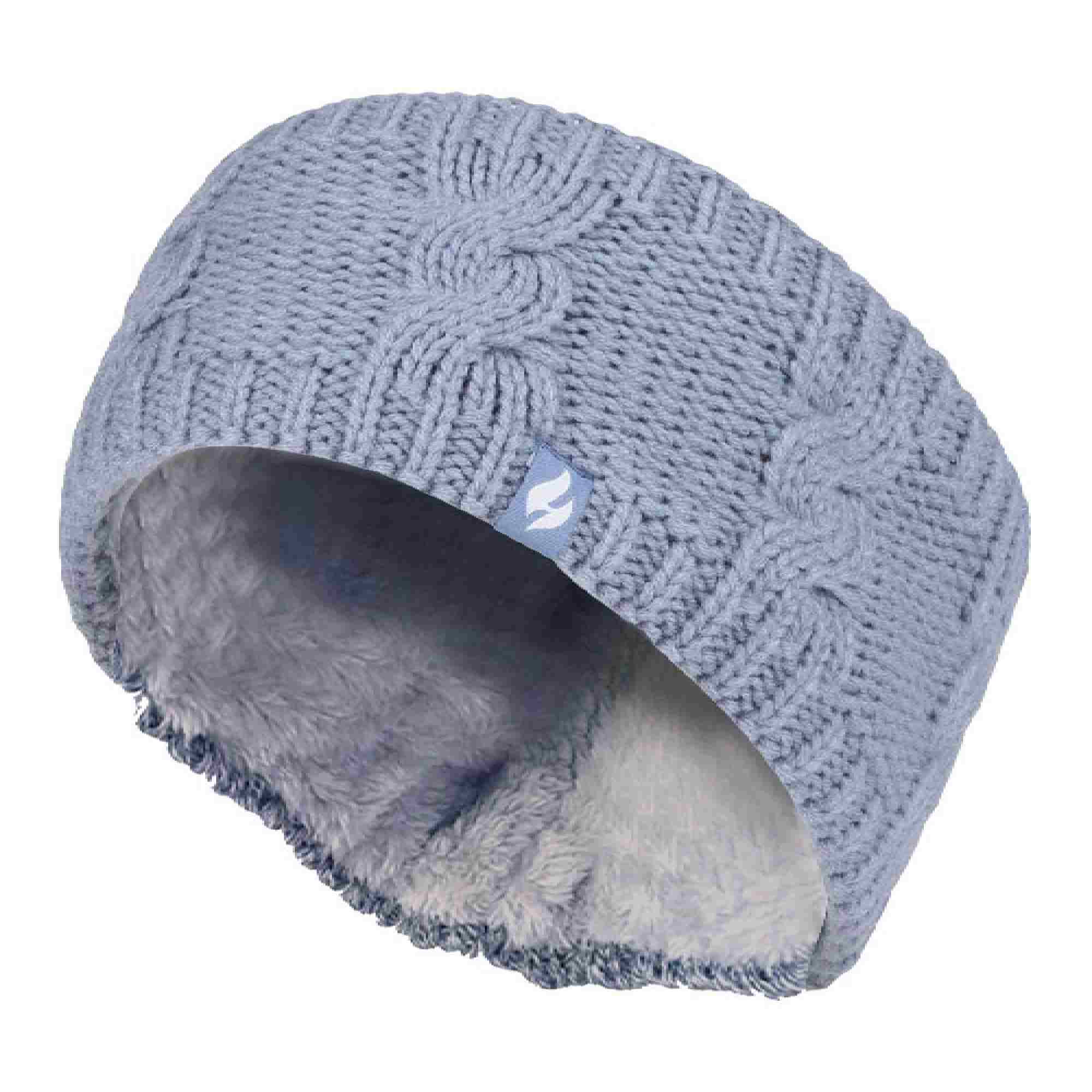 Ladies Cable Knitted Fleece Lined Thermal Winter Ear Warmer Headband - Image 13