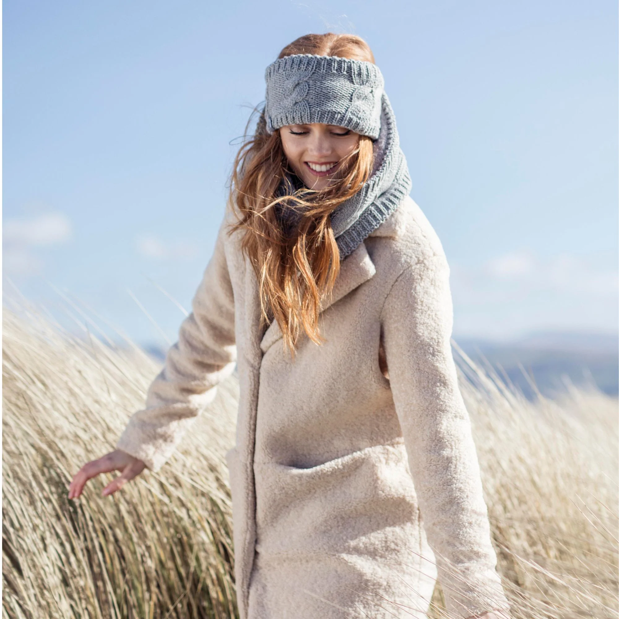 Ladies Cable Knitted Fleece Lined Thermal Winter Ear Warmer Headband - Image 44