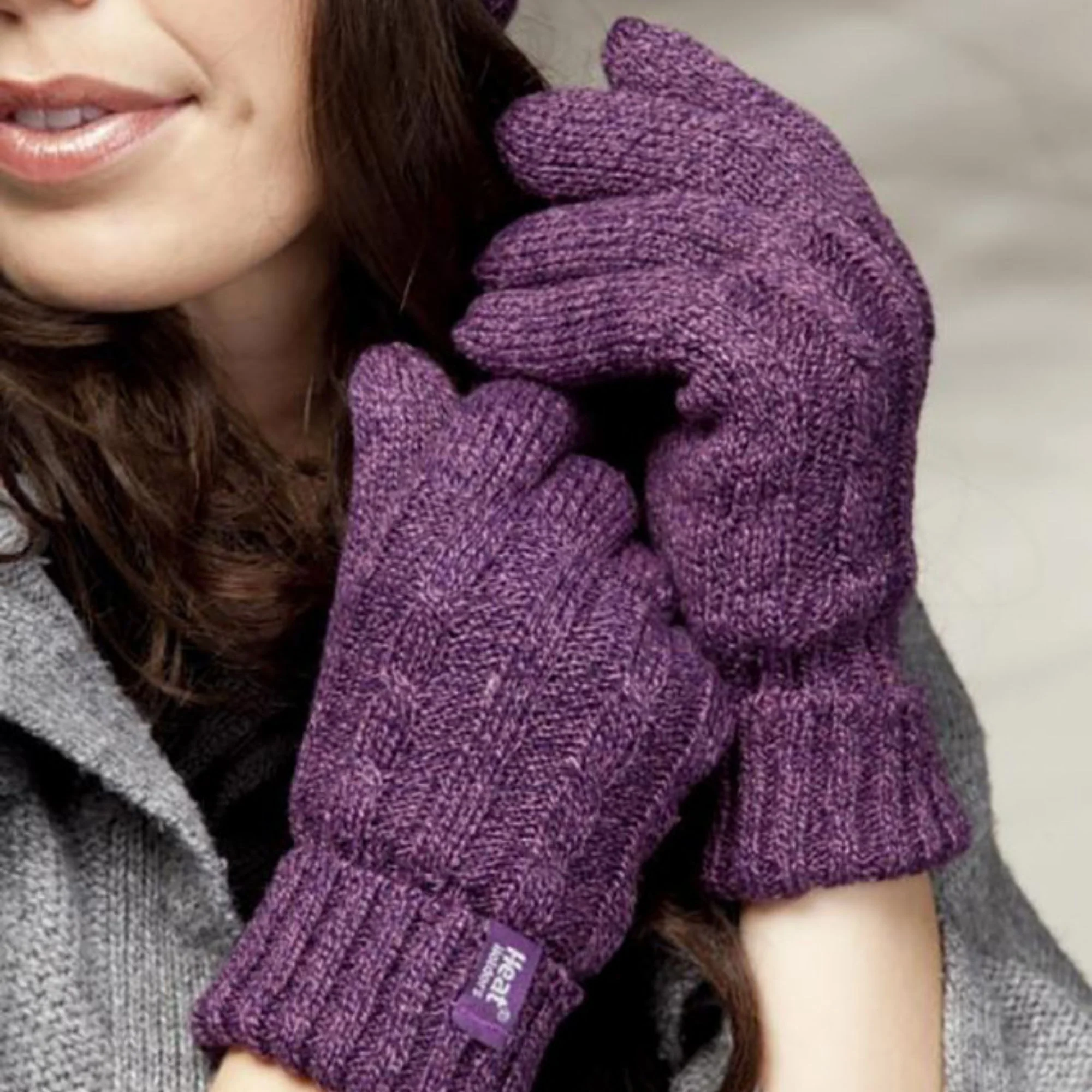 Ladies Cable Knit 2.3 Tog Fleece Lined Thermal Winter Gloves - Image 20