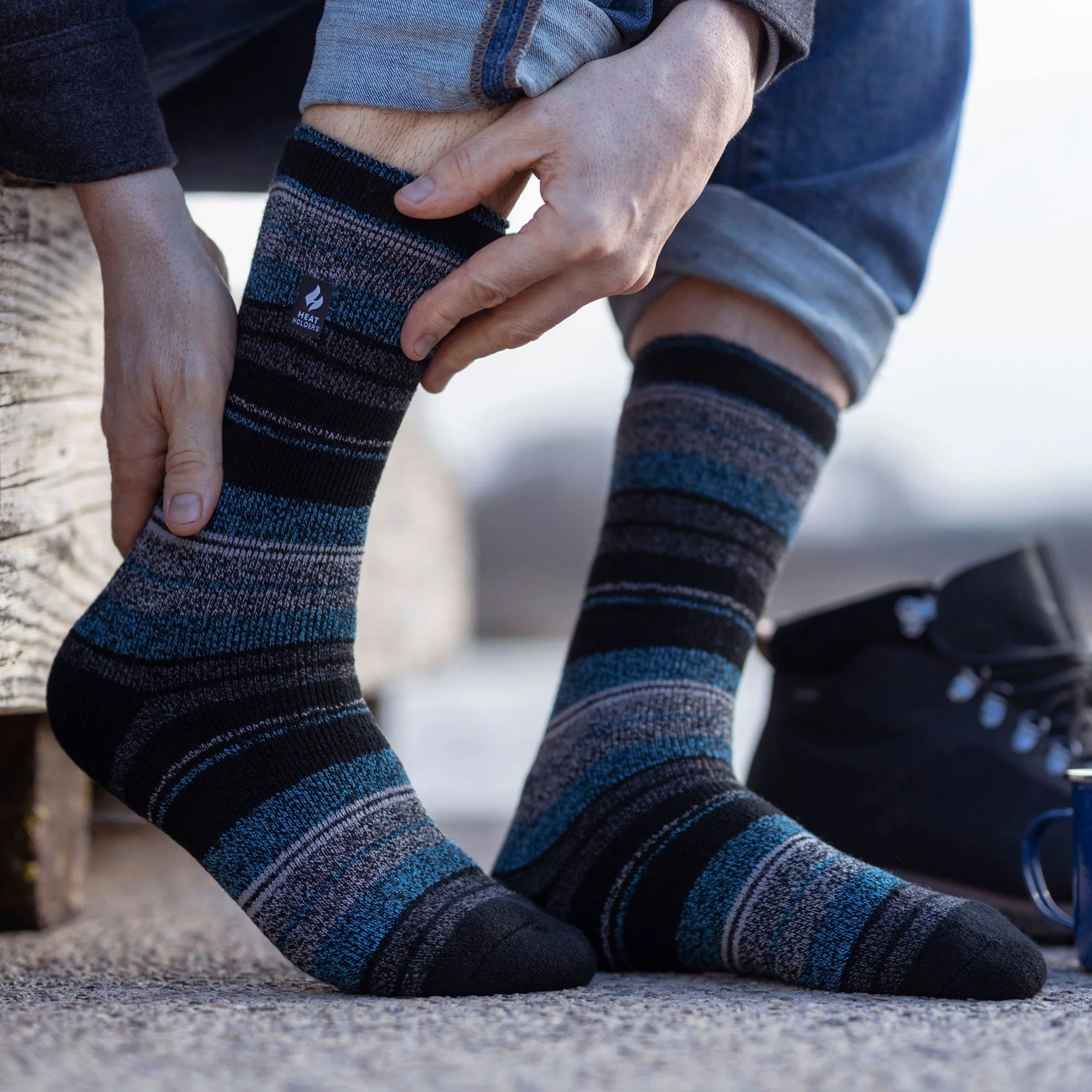 Mens Twist Patterned Thick Winter Warm Thermal Socks - Image 24
