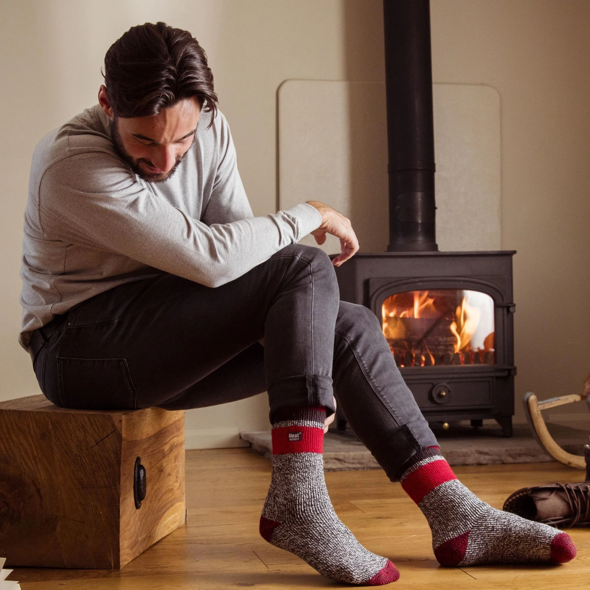 Mens Twist Patterned Thick Winter Warm Thermal Socks - Image 4