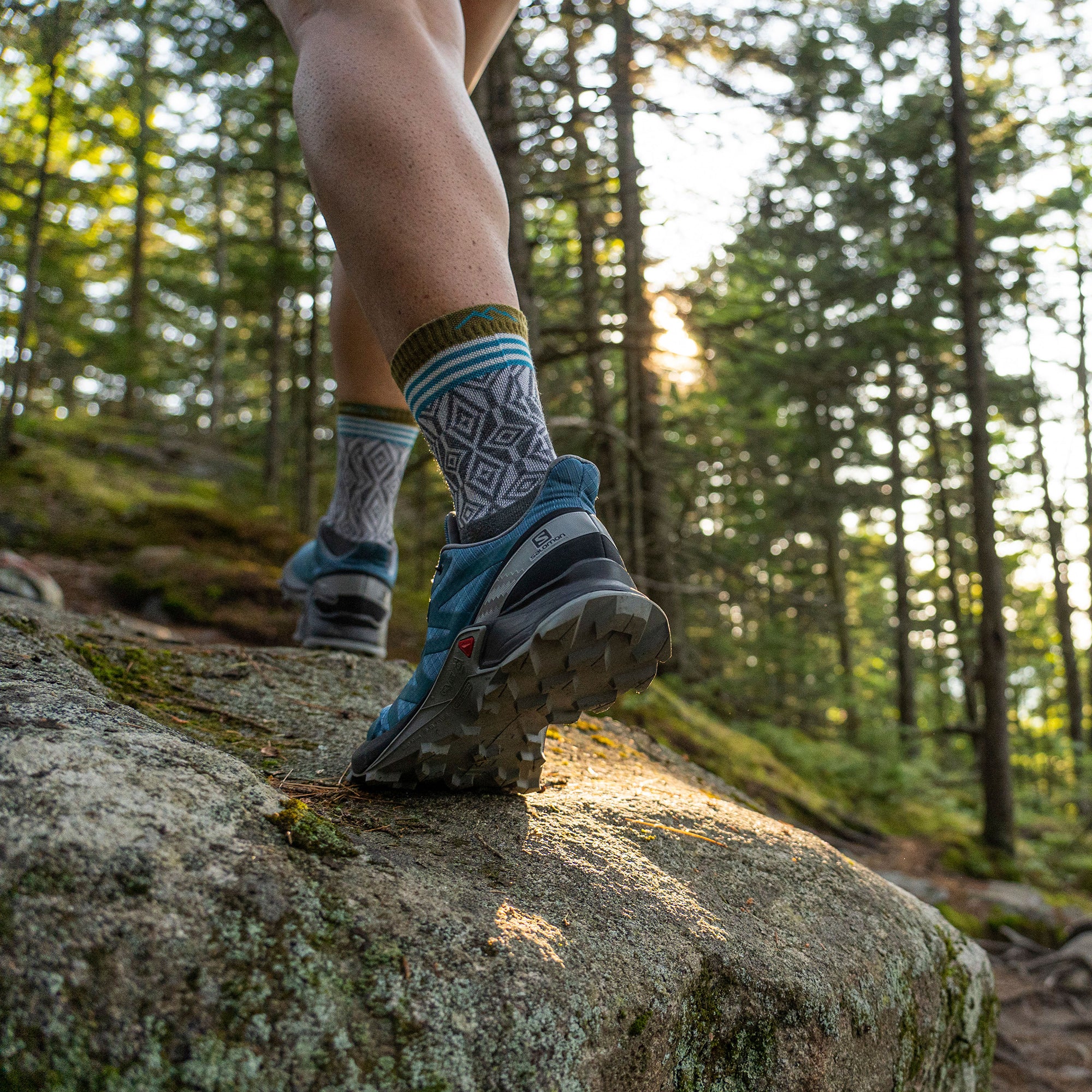 Ladies Patterned Micro Crew Hiking Merino Socks - Image 12