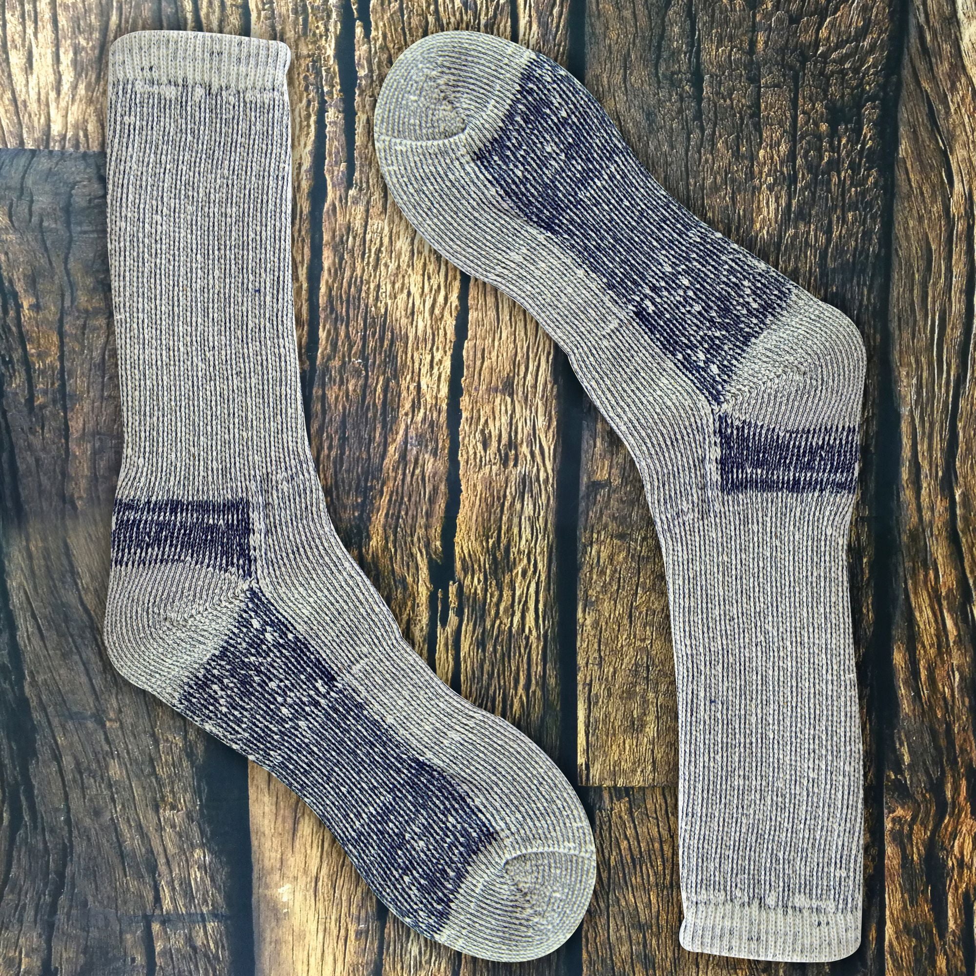 2 Pack Mens Cushioned Heel & Toe Thermal Wool Hiking Socks - Image 16