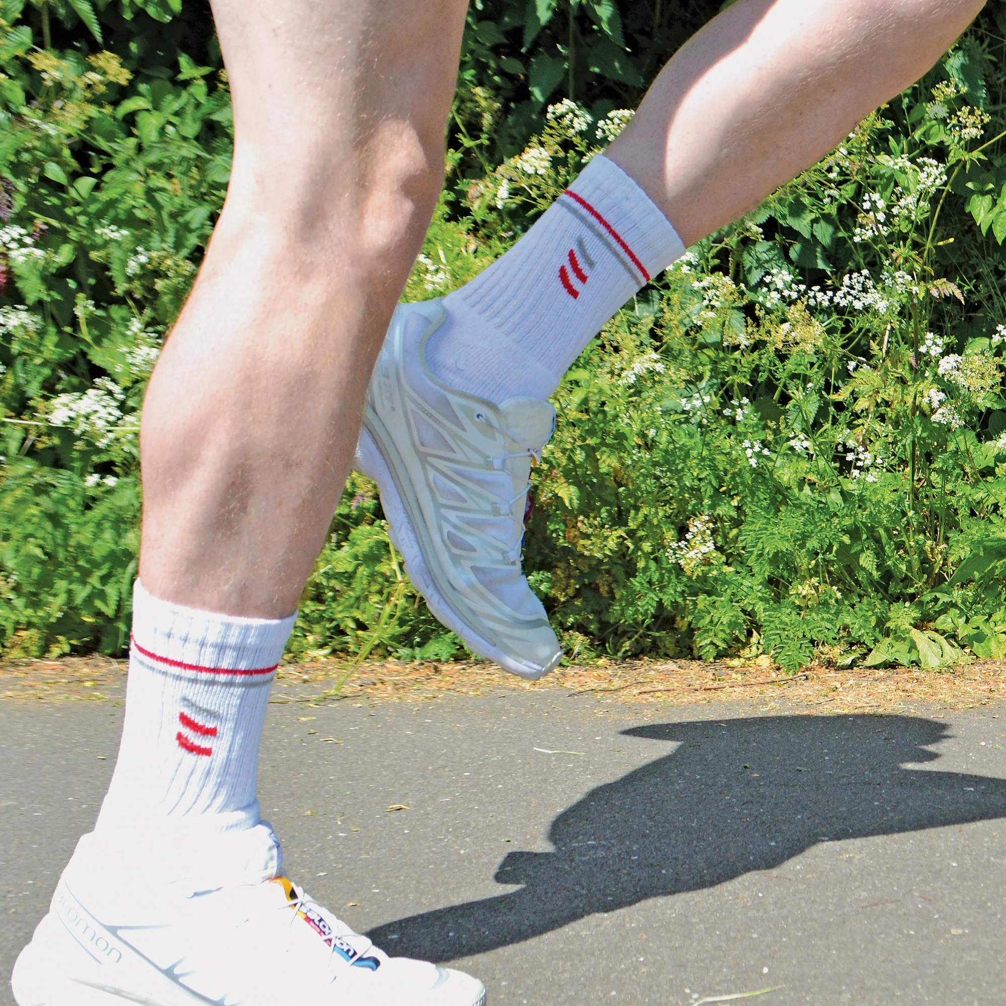 Mens Retro Stripe Cotton Sports Socks in White & Black (Multipack Options) - Image 7