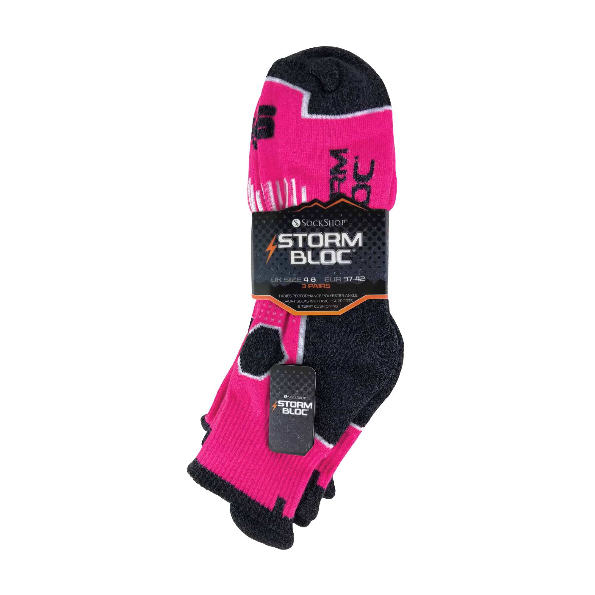 3 Pack Ladies Short Ankle Running Sports Socks with Arch Support - Image 6