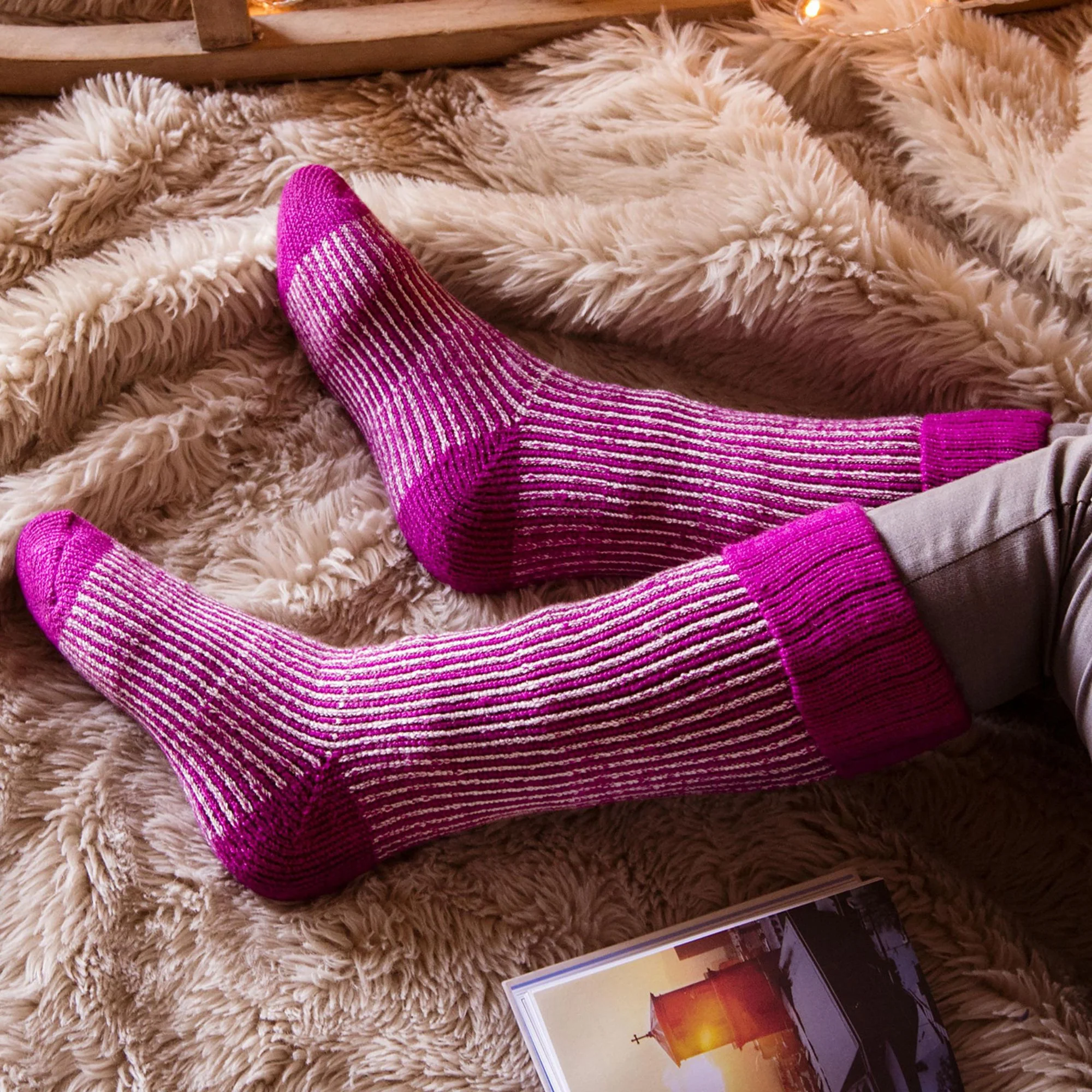 Ladies Thick Winter Warm Knee High Ribbed Thermal Boot Socks - Image 11