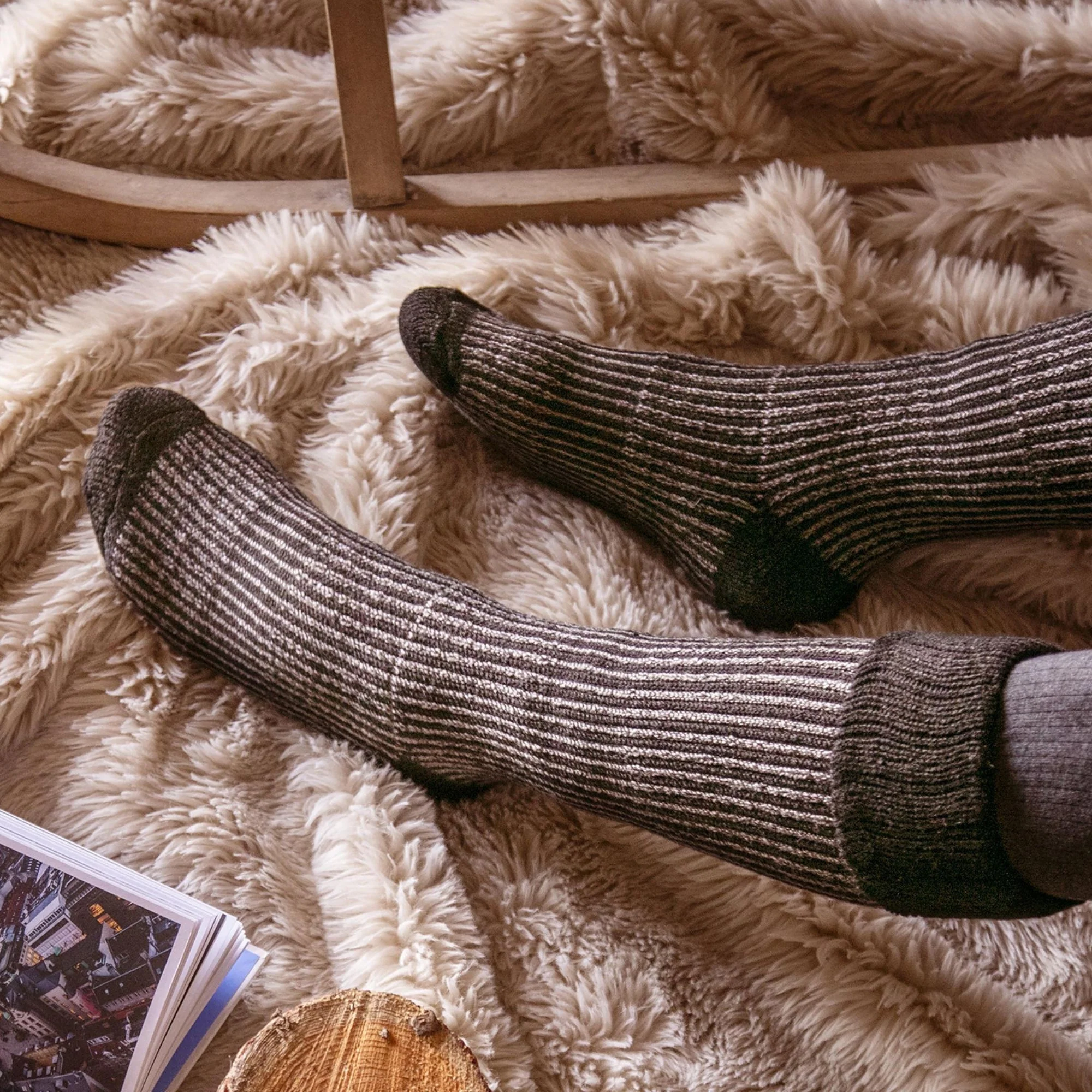Ladies Thick Winter Warm Knee High Ribbed Thermal Boot Socks - Image 4
