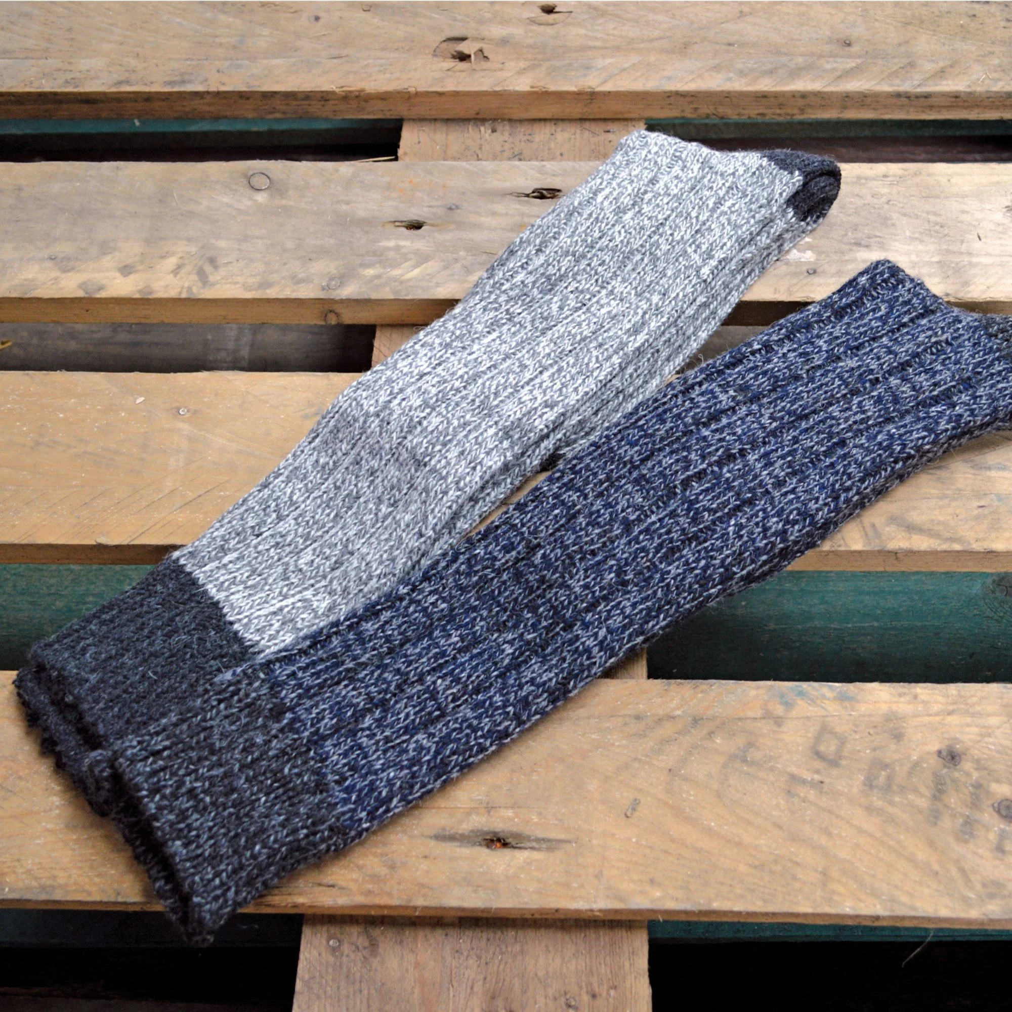 3 Pack Mens Extra Long Knee High Knitted Wool Boot Socks - Image 3